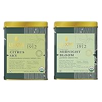 Estates Green Tea Blends Bundle | 100 g Loose Jasmine Tea + 100g Loose Lemongrass Ginger Tea. Green Tea Best Sellers | USDA Organic