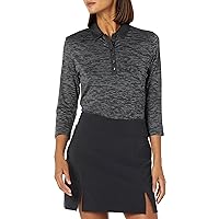 Callaway Women's 3/4 Sleeve Space Dye Golf Polo Shirt, with Swing Tech and Opti-Dri Technology, Stretch, Recycled Fabric