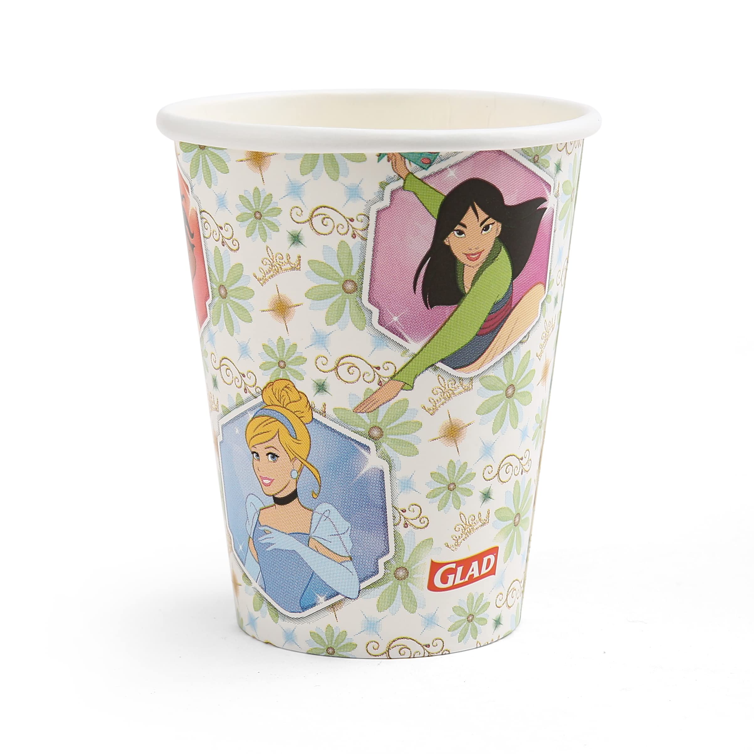 Glad for Kids Disney Princess 9oz Paper Cups | Disney Princess Paper Cups, Kids Snack Cups | Kid-Friendly Paper Cups for Everyday Use, 9oz Paper Cups 24 Ct