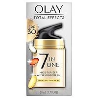 Olay Facial Moisturizing Lotion SPF 30 Total Effects for Dry Skin, 7 Benefits including Minimize Pores, Anti-Aging, 1.7 oz