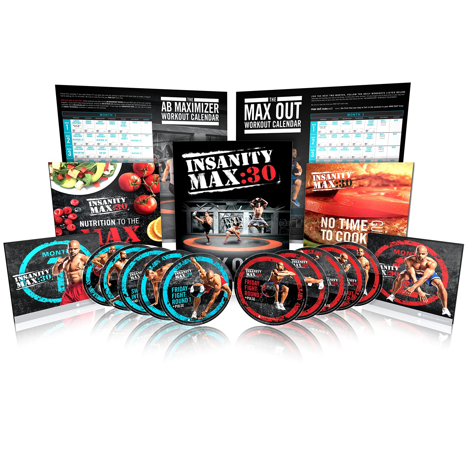 INSANITY MAX:30 Base Kit - DVD Workout, 60 Day Total Body Conditioning Program, Home Gym Bodyweight Exercise Program, No Workout Equipment Needed, Nutrition Guide Included, 10 DVDs