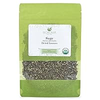 Biokoma Pure and Organic Sage Dried Leaves 50g (1.76oz) In Resealable Moisture Proof Pouch, USDA Certified Organic - Herbal Tea, No Additives, No Preservatives, No GMO