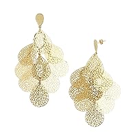 Water Drop Earrings for Women Dangling, Yellow Gold Filled Earring for Ladies, Party Cocktail Jewelry