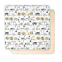 Baby Play Mat for Floor, 50x50 Playpen Mat, Foldable Baby Playmat, Premium Soft Foam Crawling Mat, Activity Playmats for Babies, Toddlers, Infants, Engineering Vehicle Pattern