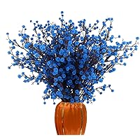 Artificial Flowers, 5 PCS Babys Breath Artificial Flowers Bulk Blue Flowers Artificial for Decoration Real Touch Fake Flowers for Wedding Home Party Office Table Centerpiece Decor (Blue)