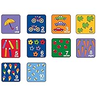 CPR735 Let’s Learn How to Count Seating Squares, 14” by 14” Each (Set of 10) – Fun, Colorful Graphics – Learn to Count from 1-10, Teaches Number Association – Easy to Store and Move
