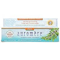 Auromere Ayurvedic Classic Licorice Herbal Toothpaste, Fluoride Free, Gluten Free, 4.16 Ounce (Pack of 3)