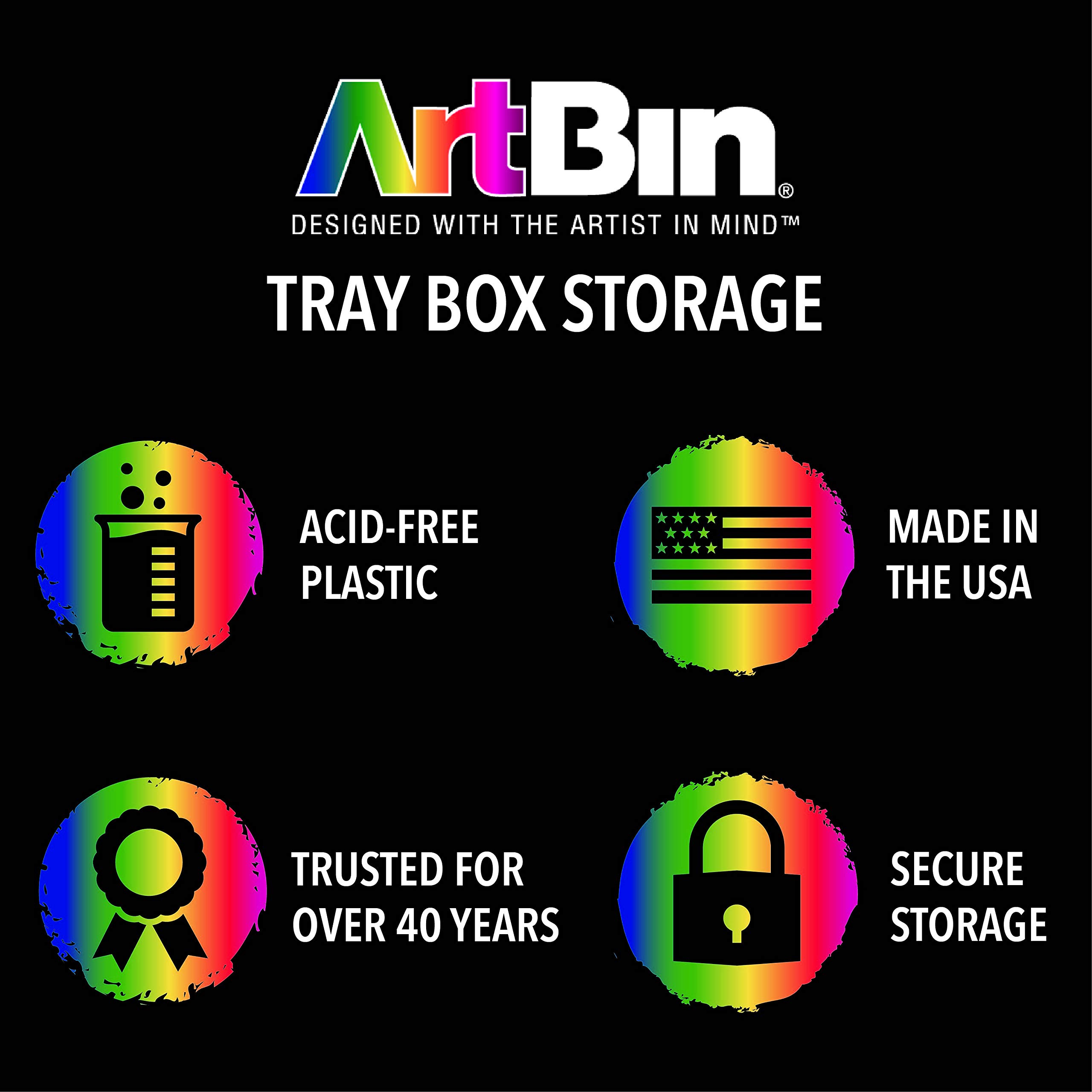 ArtBin 6918AH Twin Top 17 inch Supply Box, Portable Art & Craft Supply Organizer with Handle, [1] Plastic Storage Case, Translucent