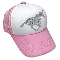 Silver Glitter Unicorn Pink Adjustable Snapback Mesh Trucker Hat - Beach Baseball Cap for Infants, Toddlers & Youths