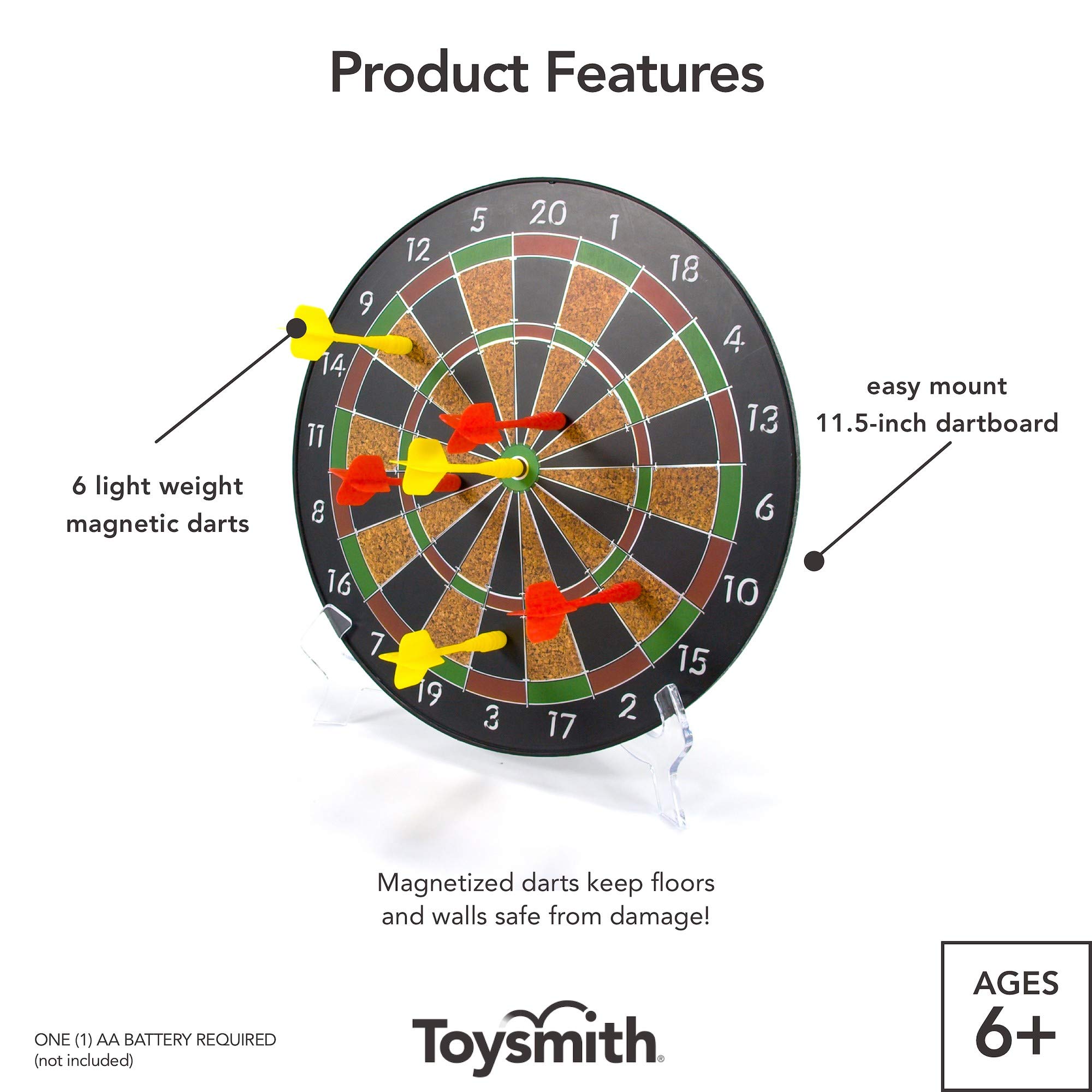 Toysmith Magnetic Dart Board Play Indoor or Outdoor Games, For Boys & Girls Ages 6+