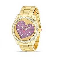 Betsey Johnson Women's Watch Alloy Case Link Band Crystal Dial