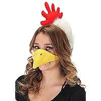 elope - Chicken Headband and Beak Mask Costume Accessory Kit for Adult and Kids