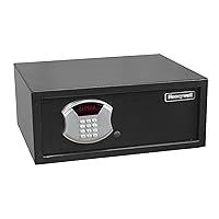 Honeywell Safes & Door Locks - Hideable Safe Box with Hotel-Style Digital Lock - Low Profile Cash Safe with LED Display - Steel Security Safe with 2 Emergency Keys Included - 1.0 CU - Black - 5105