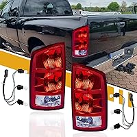 Tail Light Assembly Compatible with Dodge RAM 2002-2006 1500 | 2003-2006 2500 3500, OE-Style RAM Rear Lamp Replaces CH2800147 55077347AF CH2801147 55077348AF, Bulbs Included, Pair