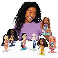 Disney The Little Mermaid Ariel and Sisters Petite Doll Set, Includes (7) Dolls! Each Doll Comes with a Seashell Brush, Each Dressed in Their Signature Outfit & Hairstyles
