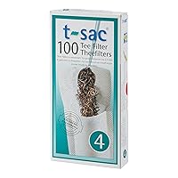 Tea Filter Bags, Disposable Tea Infuser, Number 4-Size, 6 to 12-Cup Capacity, Set of 100, White