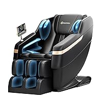 Full Body Zero Gravity Massage Chair, Minimalist Installation Massage Chair, 6 Auto Modes, 8 Fixed Points Massage Rollers, Bluetooth Speaker, Suitable for 5.1-5.7Ft Height, Black