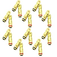 RT-8546-20PCS. Performance Teknique Gold Finish Metal 4 Gauge Wire Battery Ring Terminals