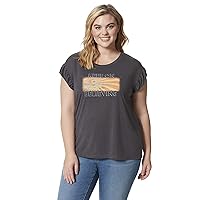Jessica Simpson Women's Sawyer Petal Short Sleeve Graphic Tee Shirt