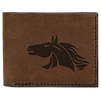 Men's Horse Abstract -6 Handmade Natural Genuine Pull-up Leather Wallet MHLT_03