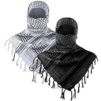 Military Shemagh Tactical Desert Scarf, 100% Cotton Keffiyeh Neck Head Scarf Wrap for Men Women