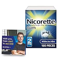 Nicorette 2 mg Nicotine Gum to Help Quit Smoking - White Ice Mint Flavored Stop Smoking Aid, 160 Count