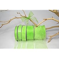 Lime Green Organza Sheer Ribbon-25 Yards X 1.5 Inch
