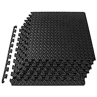 Puzzle Exercise Mat ½ in, EVA Interlocking Foam Floor Tiles for Home Gym, Mat for Home Workout Equipment, Floor Padding for Kids, Brown, 24 in x 24 in x ½ in, 24 Sq Ft - 6 Tiles