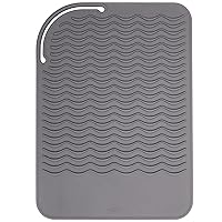 OXO Good Grips Heat Resistant Silicone Travel Mat for Curling Irons and Flat Irons - Gray