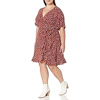 City Chic Plus Size Dress Lover SPOT in Toffee SPOT, Size 18
