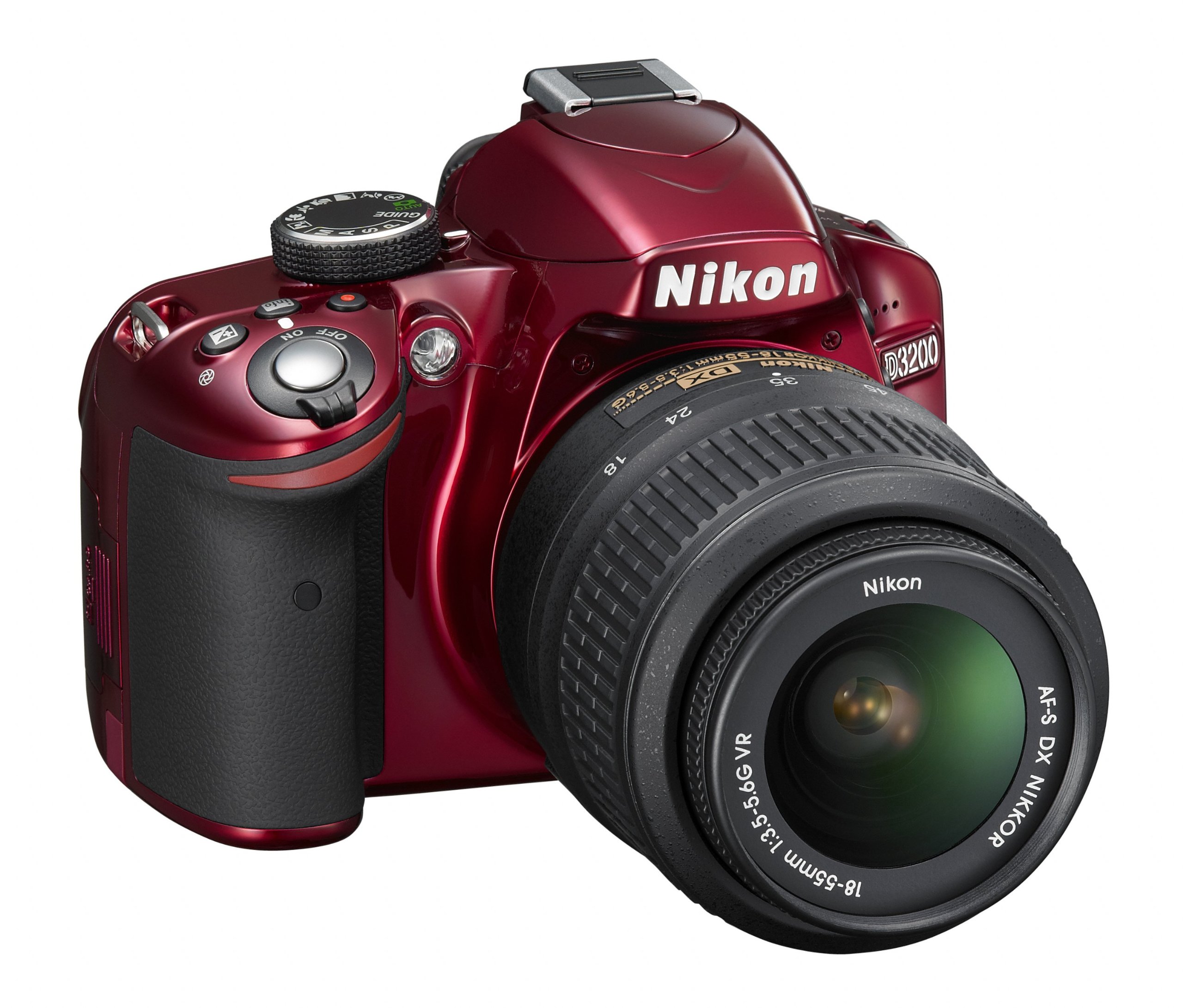 Nikon D3200 24.2 MP CMOS Digital SLR with 18-55mm f/3.5-5.6 AF-S DX VR NIKKOR Zoom Lens (Red)