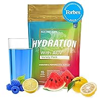 Essential Elements Hydration Packets - Variety Pack - Sugar Free Electrolytes Powder Packets - 15 Stick Packs of Electrolytes Powder No Sugar - Hydration Drink - with ACV & Vitamin C