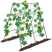 Cucumber Trellis Heavy-Duty A-Frame Trellis Plant Supports,48 x 48Inch Tomato Cage for Garden,Metal Trellis for Climbing Plants Outdoor,Squash Green Bean Zucchini Pea Vegetables Flower