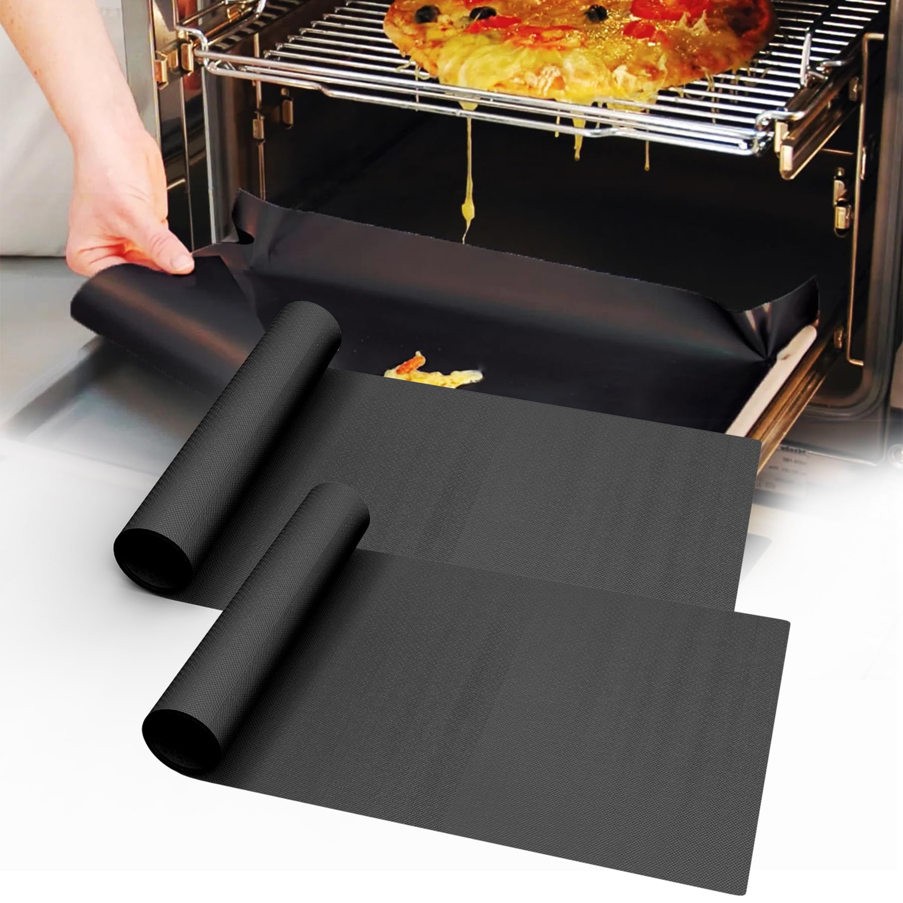 UBeesize 2 Pack Large Oven Liners for Bottom of Oven BPA and PFOA Free，16