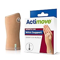 Actimove Arthritis Care Wrist Support with Heat-retaining Fabric – Drug-Free Pain Management for Arthritis, Increases Blood Circulation – Left/Right Wear - Beige, Medium