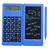 Writing Tablet,Foldable Calculator & 6 Inch LCD Writing Tablet Digital Drawing Pad 12 Digits Display with Stylus Pen Erase Button for Adults Home Office Use