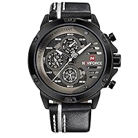 Naviforce Men's Sport Military Watches Waterproof Analogue Quartz Watch Date Multifunction Leather Army Wrist Watch