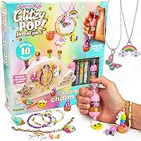 Glitzy Pop Jewel Pen Sparkling Charm Studio, Gem Your Own Accessories, Gemming Kit for DIY Jewelry Charms, Great Girl’s Night Activity or Birthday Party for Kids Ages 6, 7, 8, 9