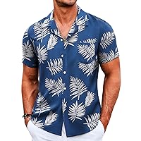 COOFANDY Mens Hawaiian Shirts Short Sleeve Tropical Button Down Shirts Casual Summer Beach Shirts