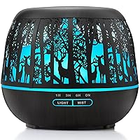 Essential Oil Diffusers for Large Room: 400ml Ultrasonic Home Aroma Humidifier - Aromatherapy Cool Mist Vaporizer with Timer & Led Light Colors for Bedroom Office
