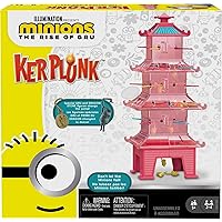 Mattel Games Kerplunk Kids Game Featuring Illumination's Minions: The Rise of Gru with Minions Game Pieces and Pagoda Tower, Gift for 5 Year Olds and Up