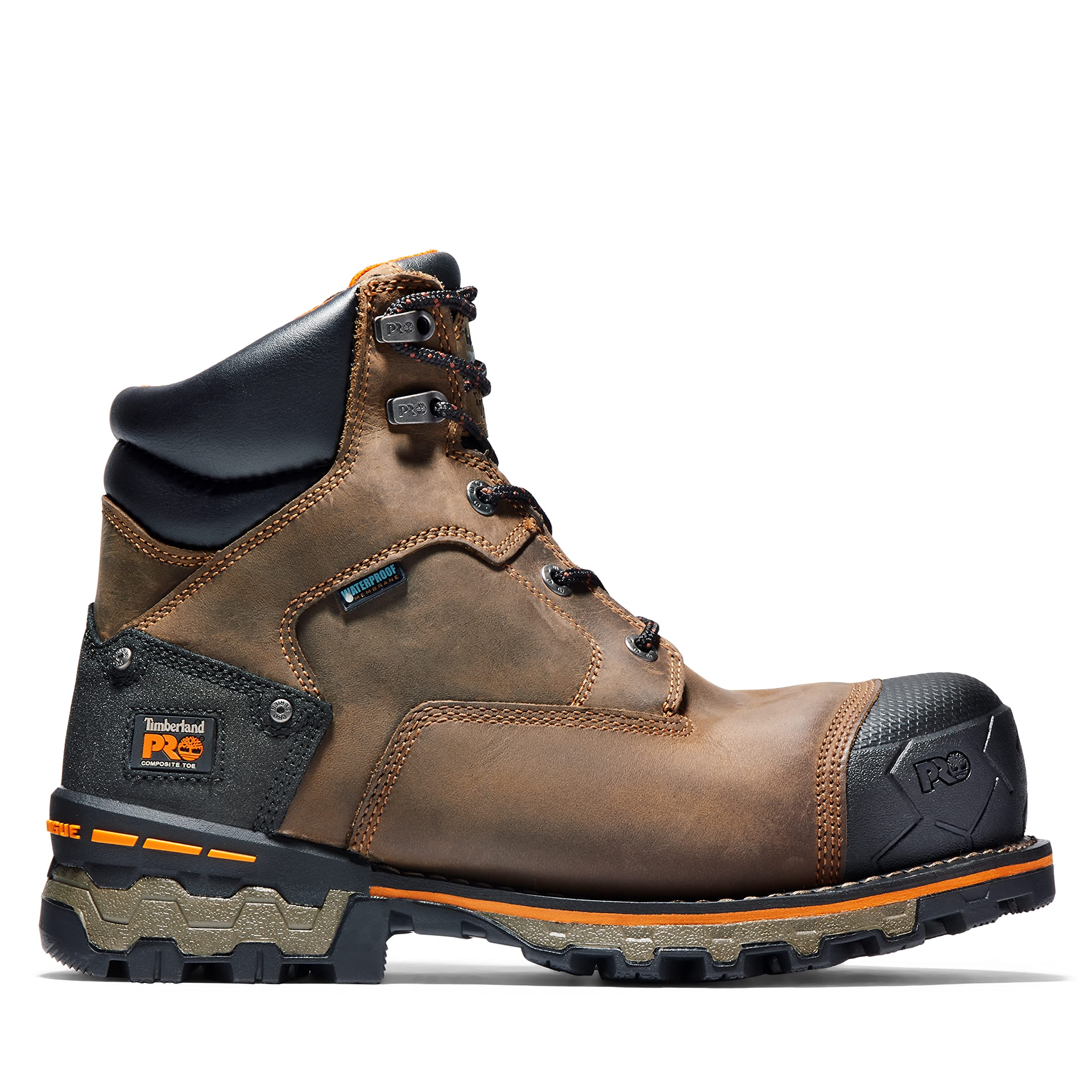 Timberland PRO Men's Boondock 6 Inch Composite Safety Toe Waterproof 6 CT WP, Brown, 9.5 Wide