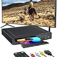DVD Players for Smart TV with HDMI, DVD Players That Play All Regions, Simple DVD Player for Elderly, CD Player for Home Stereo System - Black