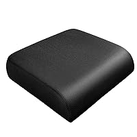 Extra Thick Large Seat Cushion -19 X 17.5 X 4 Inch Gel Memory Foam Cushion with Carry Handle Non Slip Bottom - Pain Relief Coccyx Cushion for Wheelchair Office Chair (Black (1PACK))