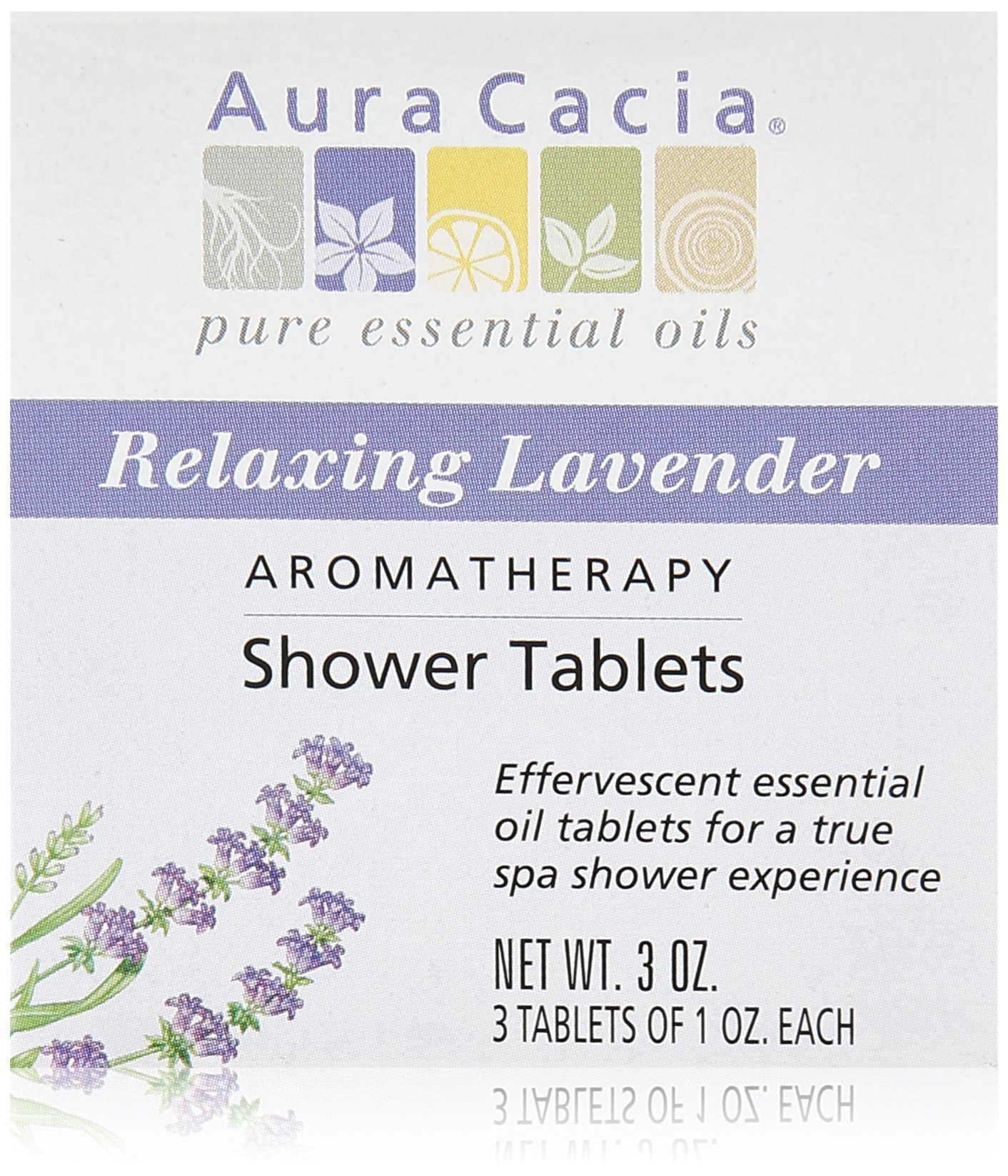 Aura Cacia Shower Tablet Relaxing Lavender 3 oz., (Pack of 3)