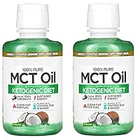 100% Pure MCT Oil from Coconuts, Supports Ketogenic & Paleo Diets, Flavorless, Odorless, 16 FL OZ (475 ml) - Pack of 2