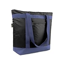 BeeGreen Classic Black Insulated Cooler Bag with Handles Oversized Sturdy Leakproof Freezer Shopping Tote for Groceries Heavy Duty Thermal Food Delivery Bag to Keep Food Cold and Warm