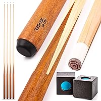 Pool Cue Set of 4 | 1 Piece 58” Pool Sticks with Pool Chalk | Hardwood Canadian Dried Maple Billiard Cue 20 Oz with 13mm Tip | House Bar Billiard Accessories