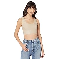 commando Faux Leather Crop Top for Women, Sexy Form-Fit Shapewear, Sleeveless