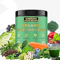 Organic Greens Powder - 30 Servings - Green Superfood Powder, Energy Boost Drink, Natural Green Powder, Green Drink, Fruit and Vegetable Powder, Super Greens Powder by Warrior Strong Wellness